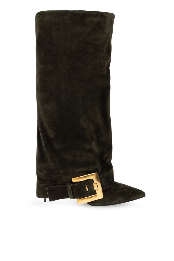 Suede heeled boots od Balmain