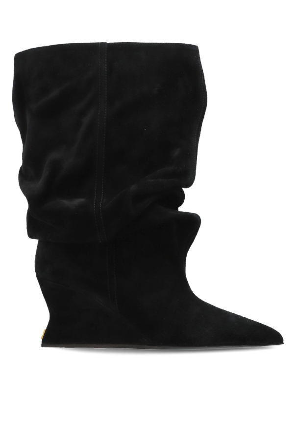 Suede wedge ankle boots od Balmain
