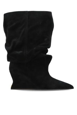 Suede wedge ankle boots