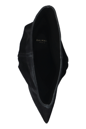 Balmain Zamszowe botki na koturnie