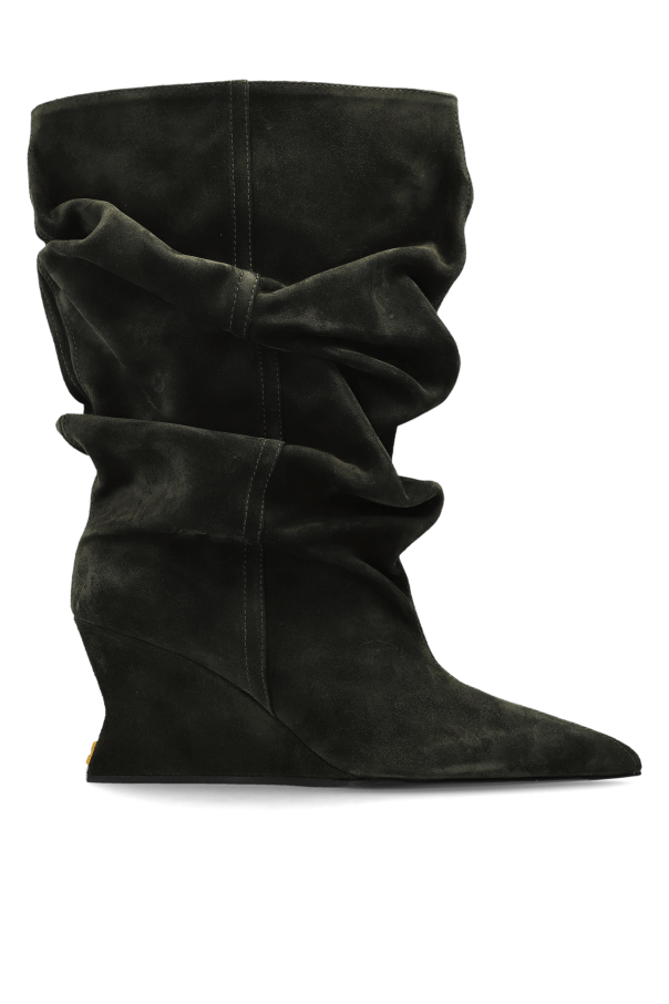 Suede wedge ankle boots od Balmain