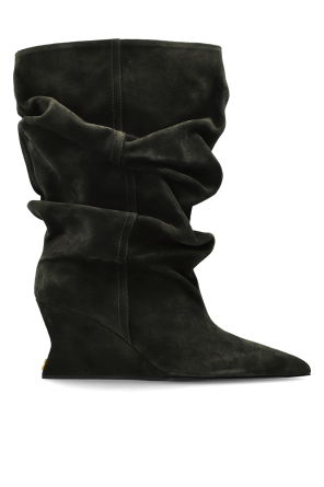 Suede wedge ankle boots