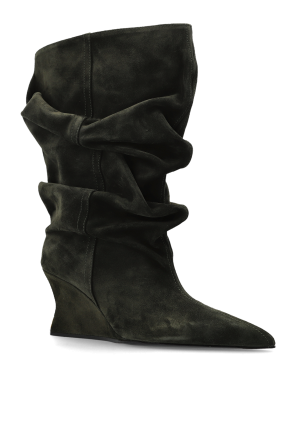 Balmain Wildleder-Stiefeletten mit Keilabsatz
