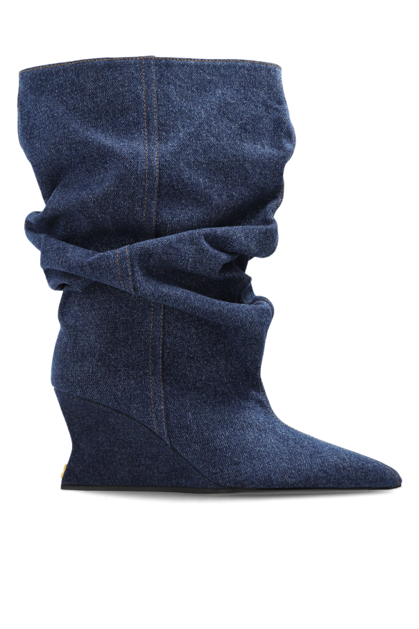 Denim wedge ankle boots od Balmain