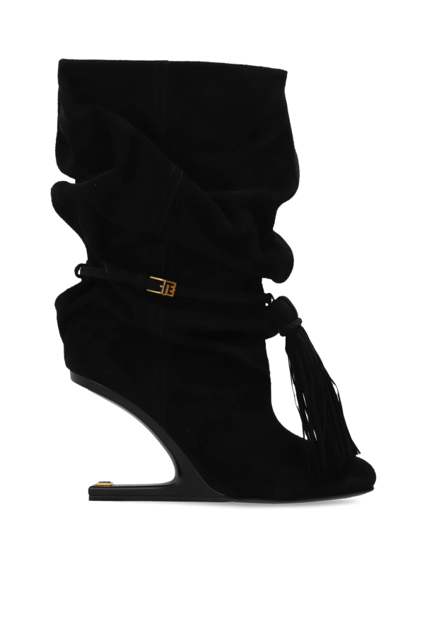Suede wedge ankle boots od Balmain