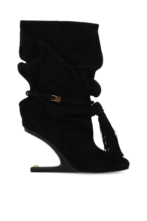 Suede wedge ankle boots