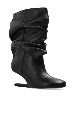 Balmain Leather wedge ankle boots