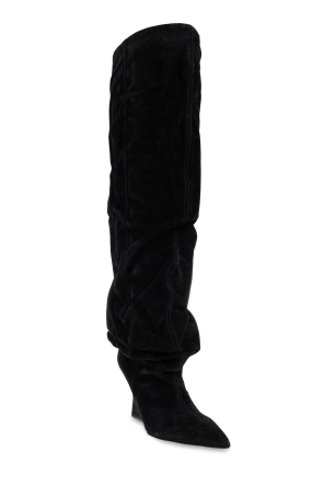 Balmain Zamszowe kozaki na koturnie