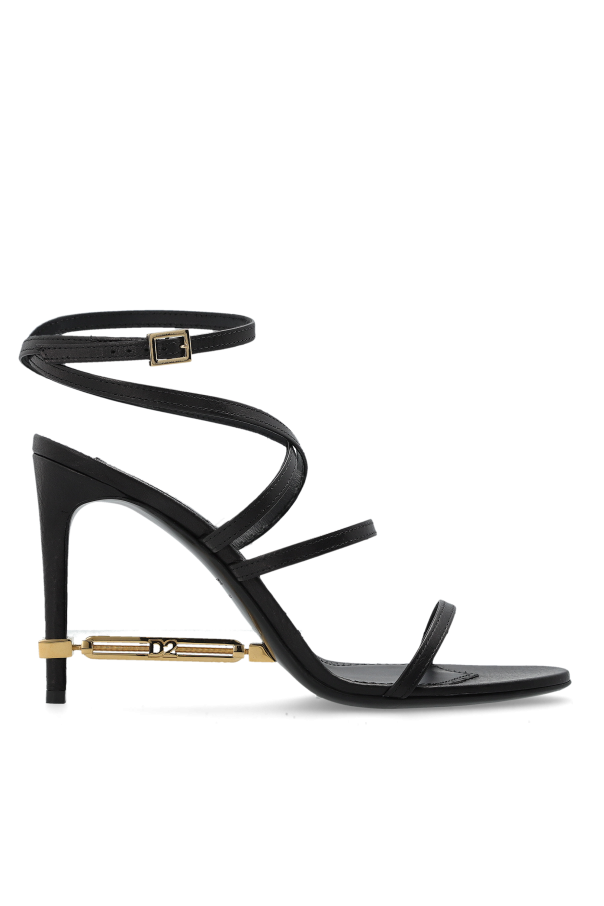 Leather heeled sandals with applique od Dsquared2