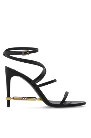 Leather heeled sandals with applique od Dsquared2