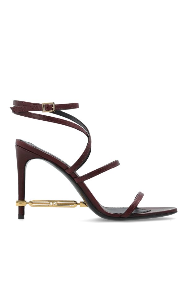 Leather heeled sandals with embellishment od Dsquared2
