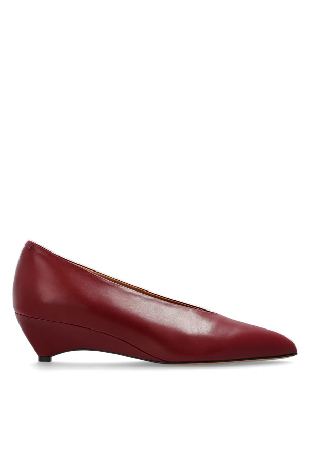 Leather wedge-heeled shoes od JIL SANDER