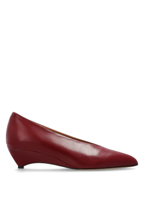 Leather wedge-heeled shoes