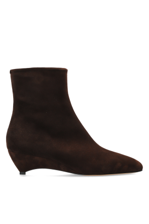 Suede wedge ankle boots
