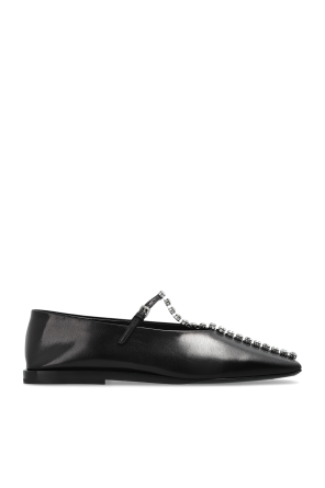 Leather shoes with shimmering crystals od JIL SANDER