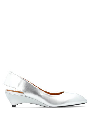 Leather wedge shoes