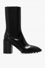 JIL SANDER BLACK Leather heeled ankle boots