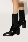 JIL SANDER BLACK Leather heeled ankle boots