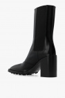 JIL SANDER BLACK Leather heeled ankle boots