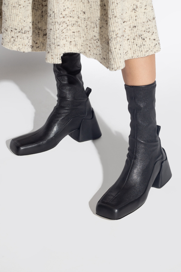 JIL SANDER Leather heeled ankle boots