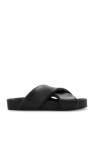JIL SANDER BLACK Leather slides