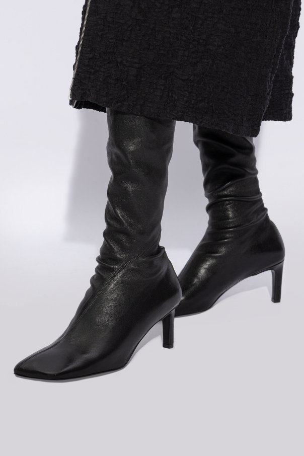JIL SANDER Heeled boots in leather