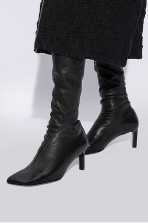 Heeled boots in leather od JIL SANDER