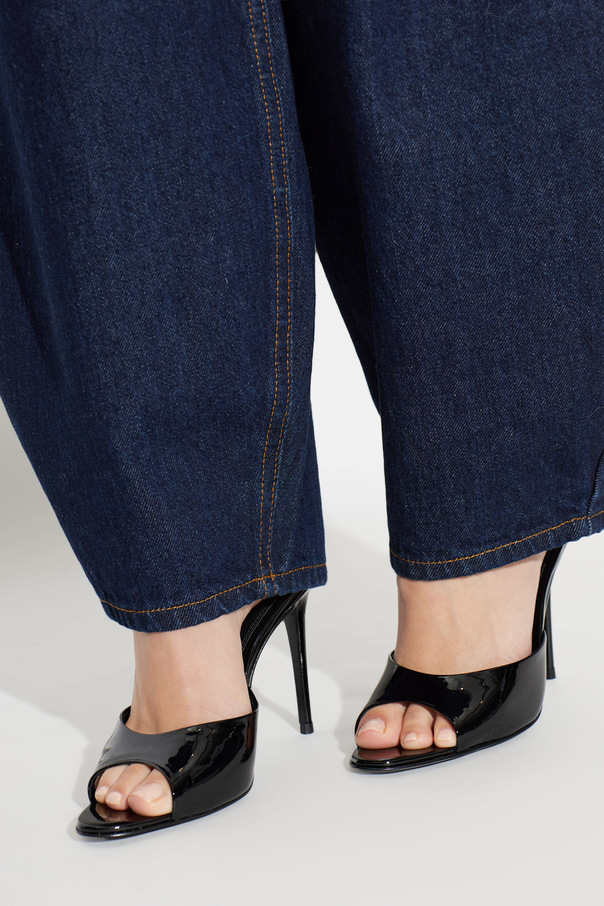 BLACK SUEDE STUDIO ‘Jazz 100’ heeled mules