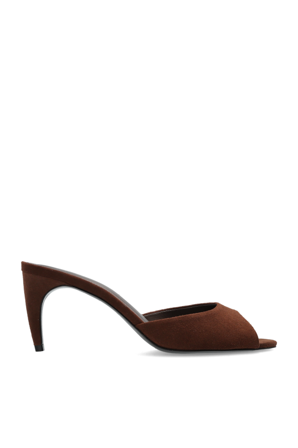 Suede heeled mules 