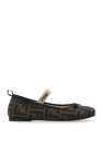 Fendi Kids beige Monogrammed ballet flats
