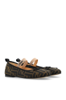 Fendi Kids beige Monogrammed ballet flats