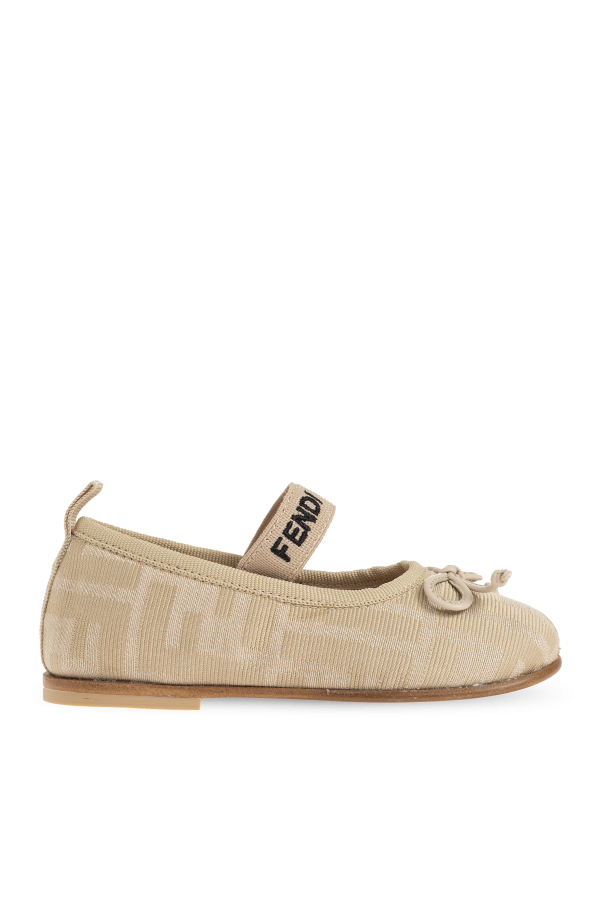 Ballet flats with logo od Fendi Kids