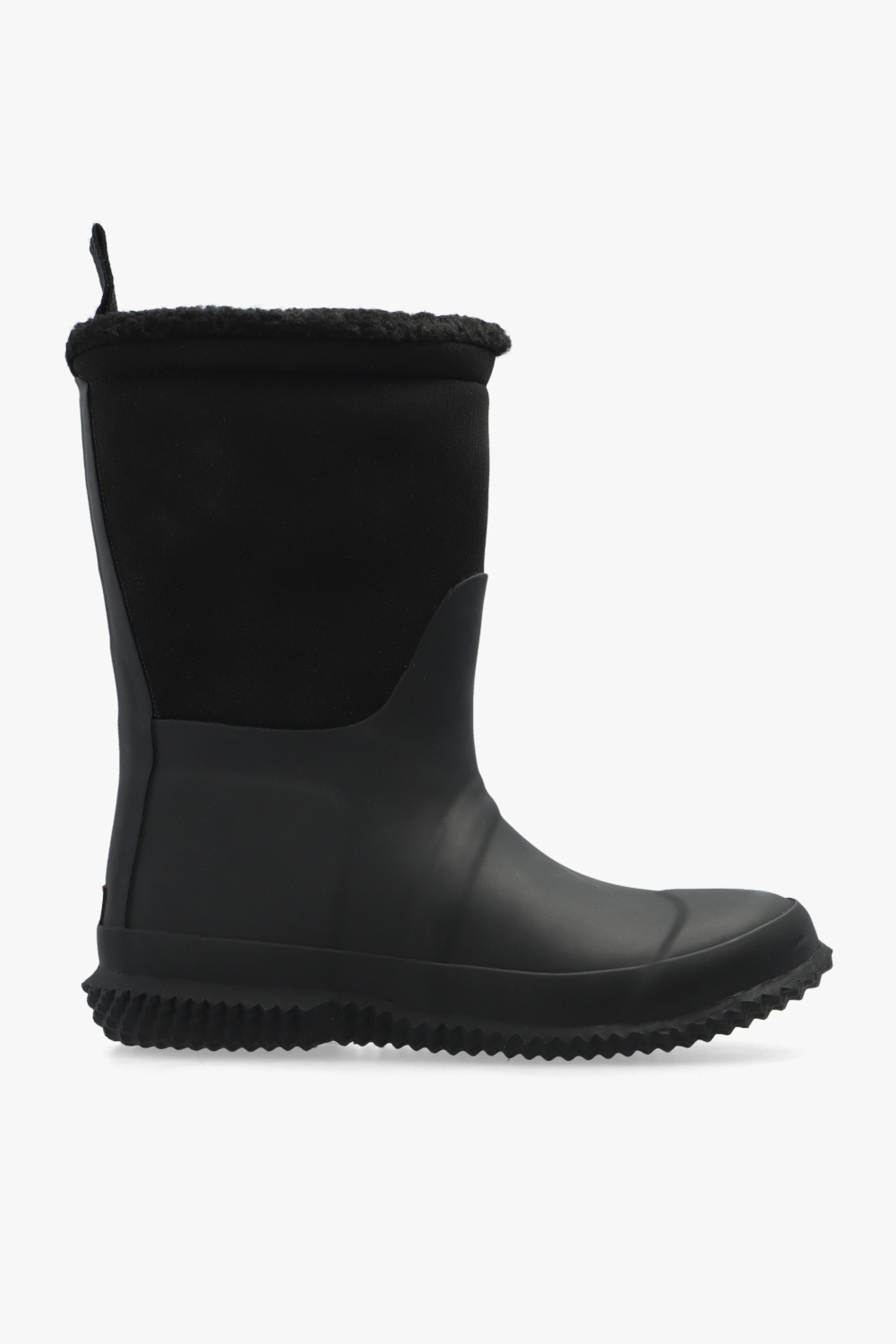 Hunter Kids ‘Roll Top Vegan Shearling’ waterproof rain boots