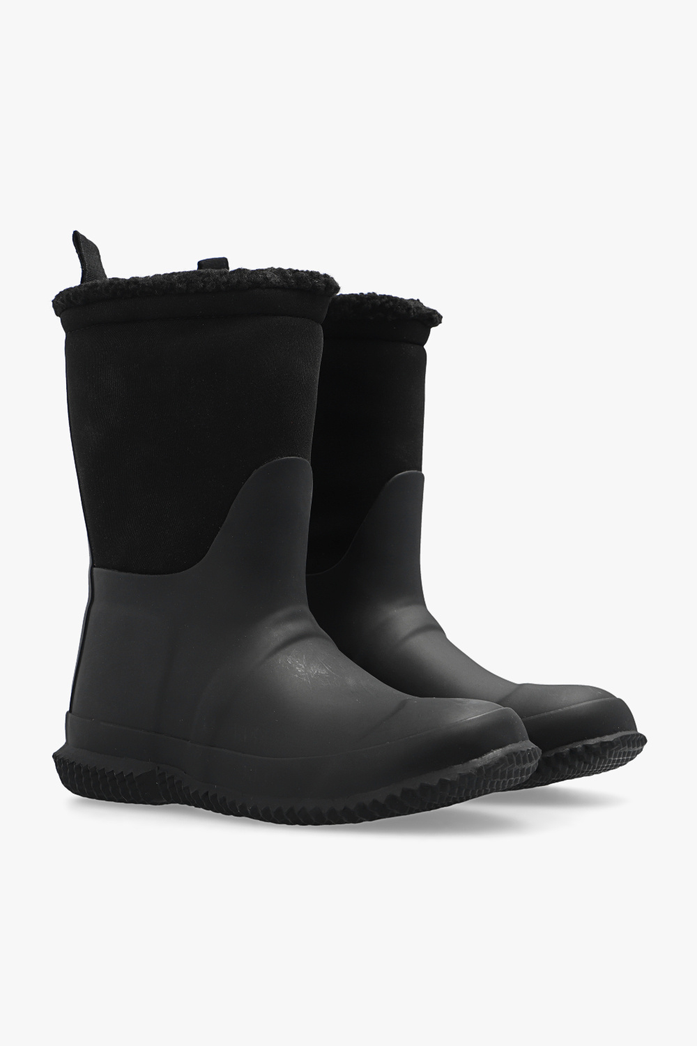 Hunter Kids ‘Roll Top Vegan Shearling’ waterproof rain boots