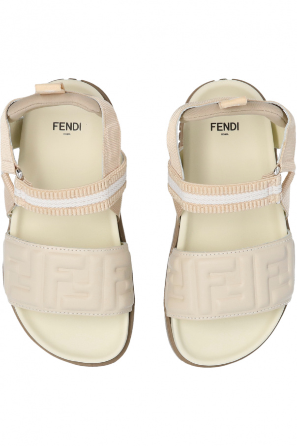 Fendi Kids Fendi high-top glossy effect trainers White
