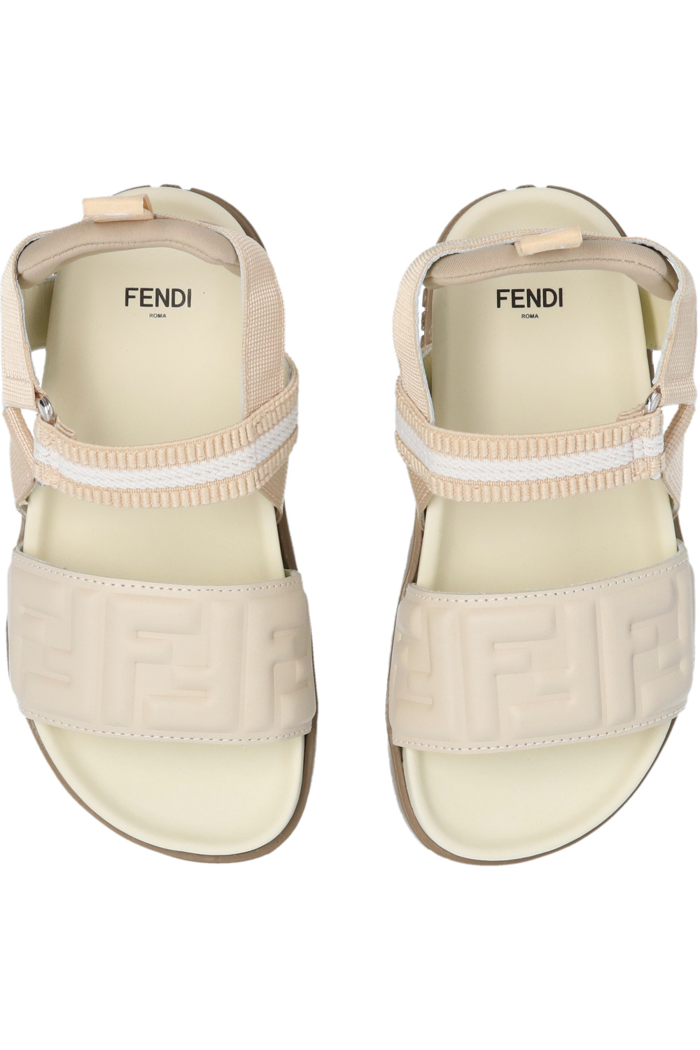 Fendi Kids fendi yellow logo sandal