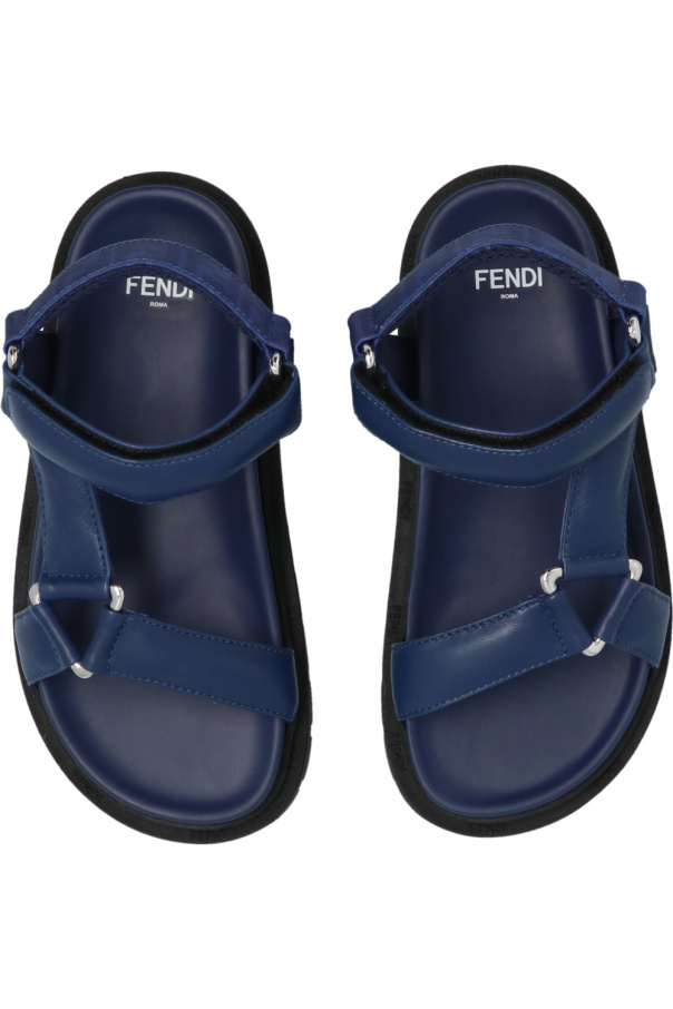 Fendi Kids fendi leather logo glove