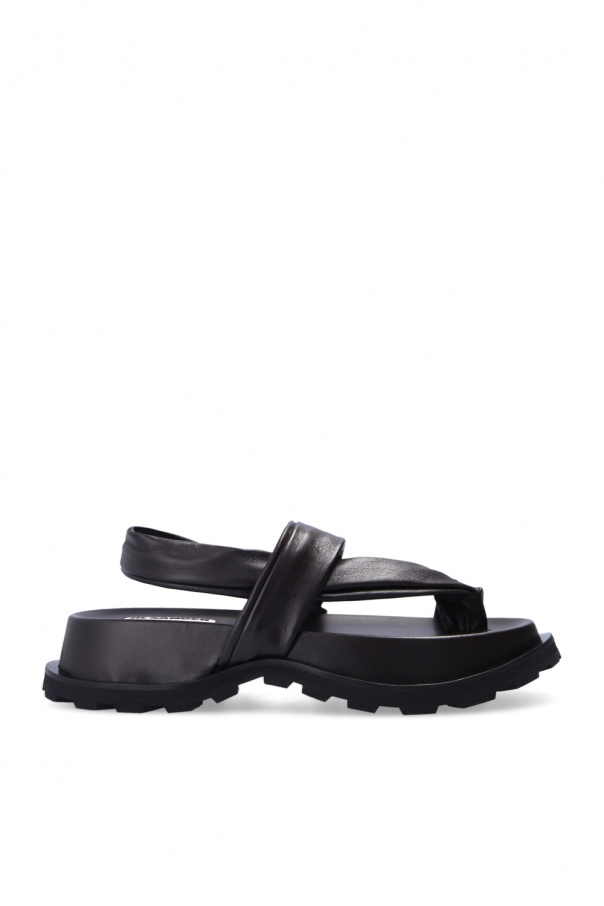 JIL SANDER Leather platform sandals