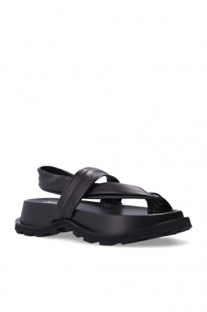 JIL SANDER Leather platform sandals