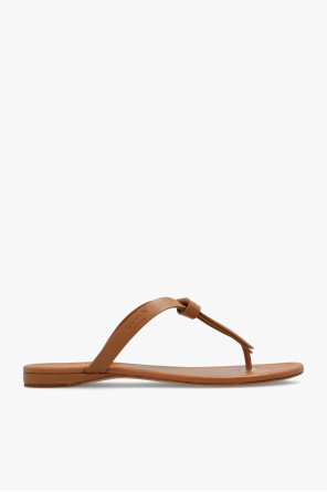 ‘Knott’ leather flip-flops