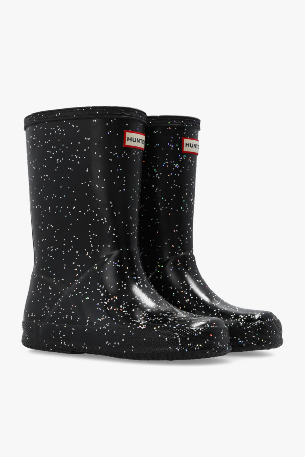 DKNY Women's Lace-up Metallic Shiny Classic Rain Boot