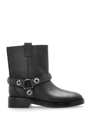 Botines de cuero con apliques