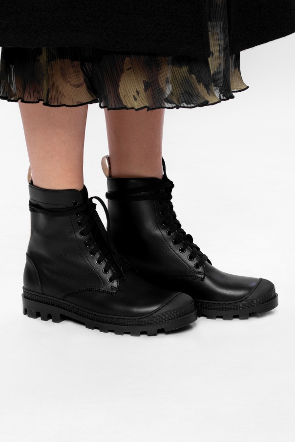 Loewe Leather combat boots