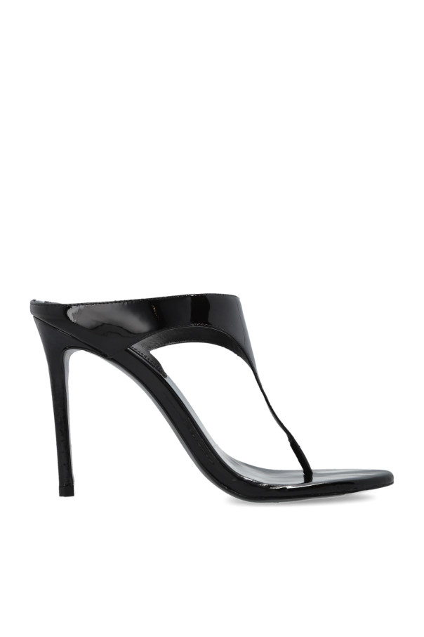 Leather heeled mules 