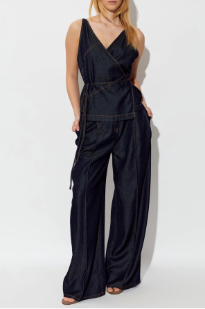 BLACK SUEDE STUDIO Zamszowe klapki na obcasie `Laurel`