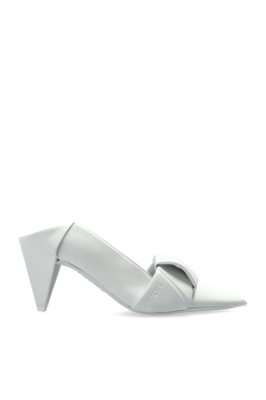 Leather heeled mules "Origami"