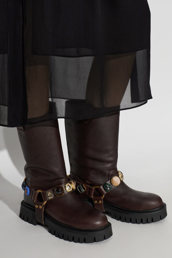 Kurt Geiger ‘Loulou Harness biker’ ankle boots