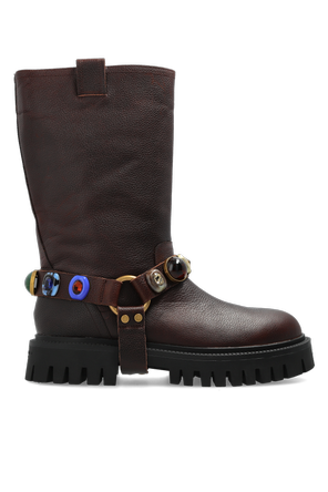 ‘Loulou Harness biker’ ankle boots
