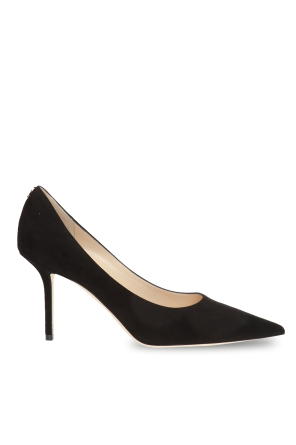 ‘Love’ suede stiletto pumps