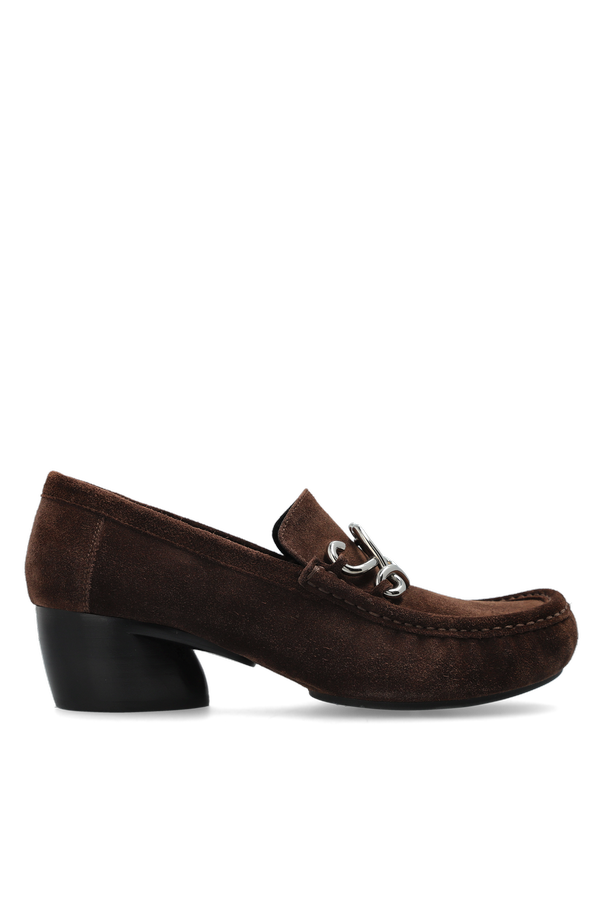‘oval double l’ heeled loafers od Loewe